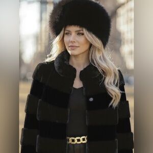 Vintage Dennis Basso Faux Fur and Lace Glamour Coat